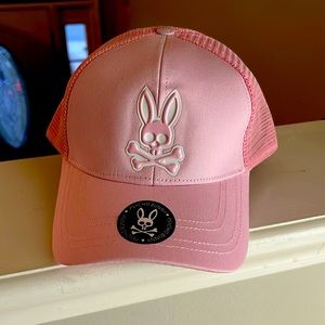 **RARE** Psycho Bunny pink low profile trucker hat